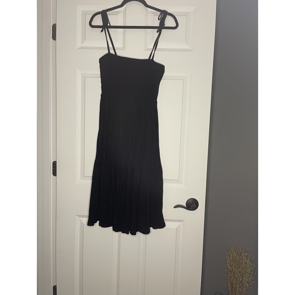 Hello Mia Smocked Sleeveless Mini Dress Black Xl Ribbed Nwt